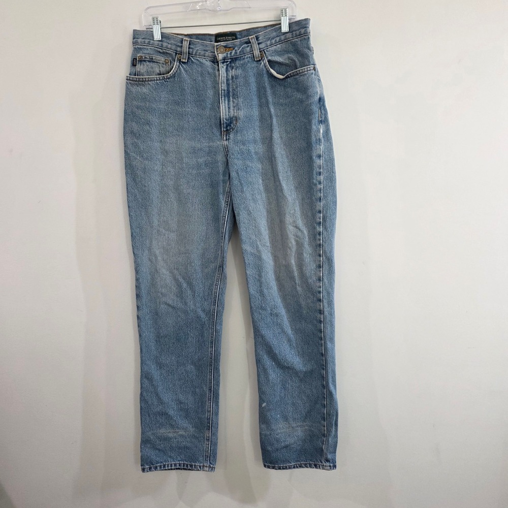 Y2k Lauren Ralph Lauren Womens Baggy Jeans Size 12 Blue Retro Grunge High Rise